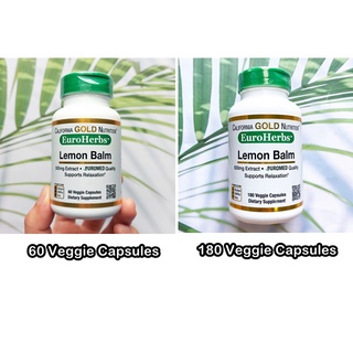 64% Sale!!! (California Gold Nutrition®) Lemon Balm Extract European Quality 500 mg 60 or 180 Veggie Caps เลมอนบาล์ม