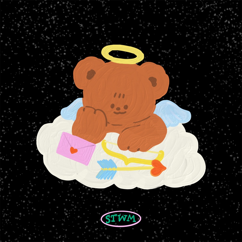 Valentine 2022 Cupid teddy dicut Postcard โปสการ์ดสำหรับตกแต่งห้องลายน้องหมีเทดดี้คิวปิด | Stickwith