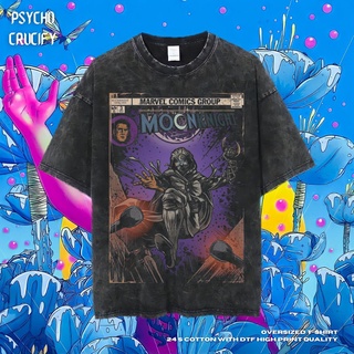 เสื้อยืด ขนาดใหญ่ พิมพ์ลาย Psycho Crucify Moonknight | หินล้างทําความสะอาด | เสื้อยืด ขนาดใหญ่ | สไตล์วินเทจ | เสื้อท็อป