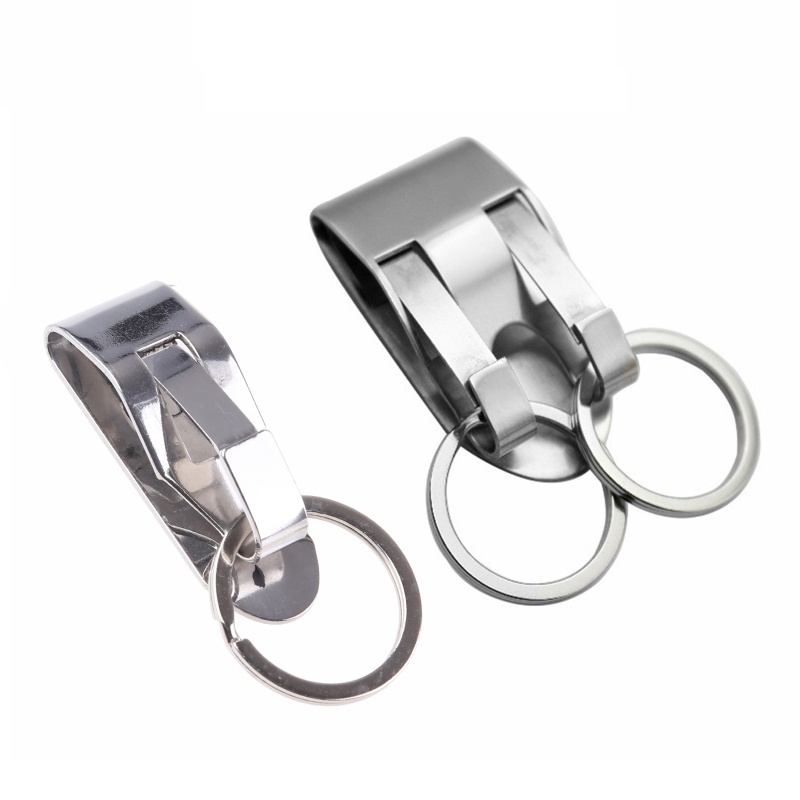 Cozy Fashion Double Single Ring Secure Belt Clip for Key Holder Multitools Belt for Key Chain Stainl