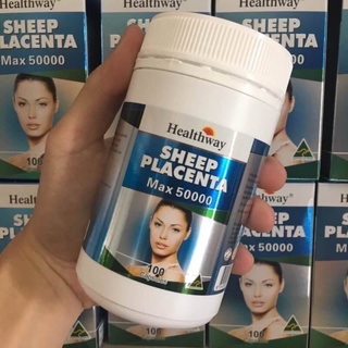 Healthway Sheep Placenta MAX 50000 mg. รกแกะเม็ดเข้มข้นผิวพรรณสดใส อ่อนเยาว์ บรรจุ 100 เม็ด