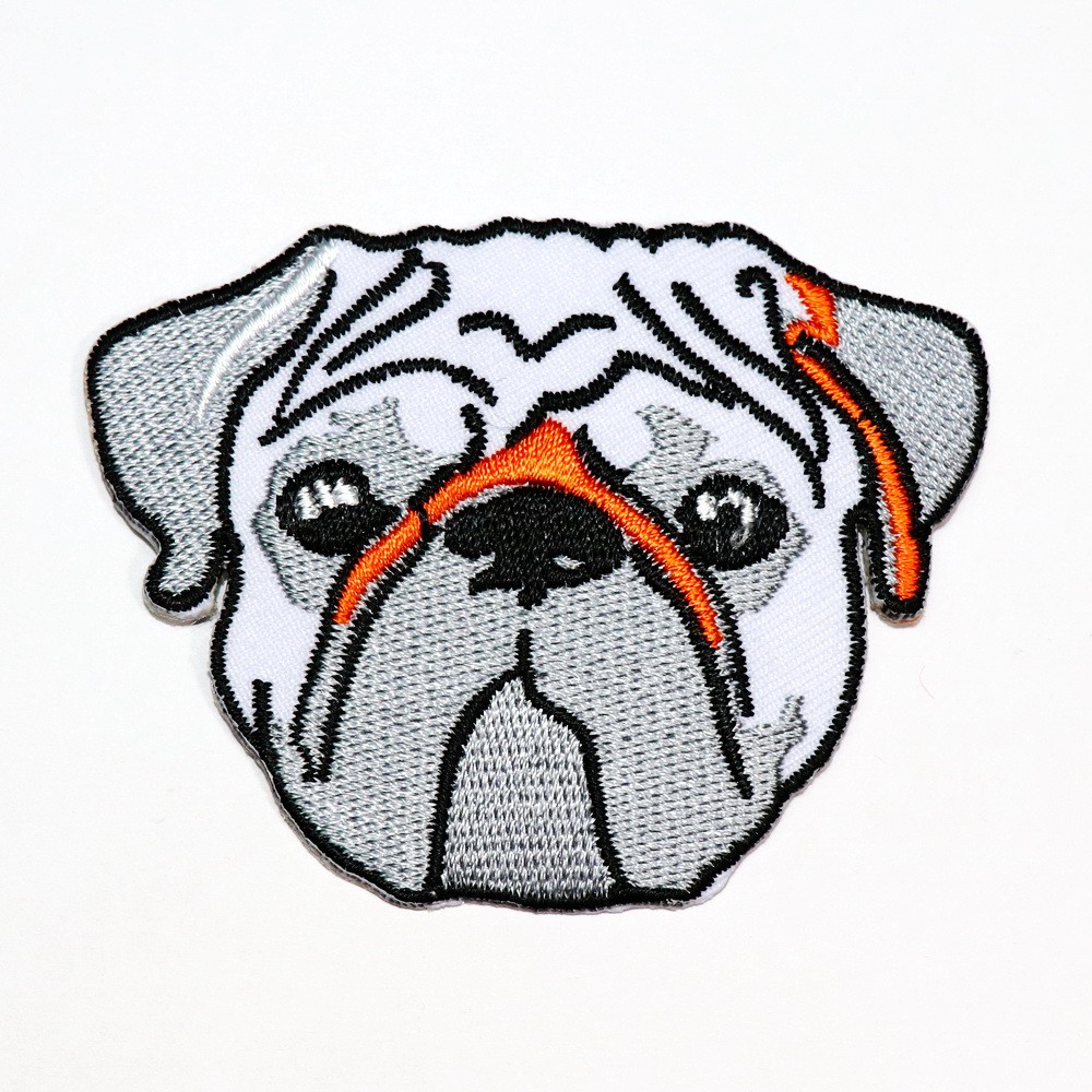 ตัวรีดติดเสื้อ งานปัก ลาย สุนัข หมาปั๊ก Pug dog Cartoon Patch DIY wop ตัวรีดสัตว์ สัตว์เลี้ยง ตัวรีด