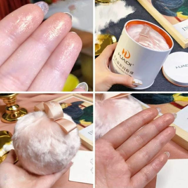 Huadi Glitter Puff พัฟตบตัววิ้ง ไฮไลทลูกวิ้งค์