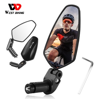 [Fulfilled by Shopee]WEST BIKING กระจกมองหลัง HD มุมกว้าง หมุนได้ 360 องศา อุปกรณ์เสริม สําหรับติดแฮนด์รถจักรยาน 2 ชิ้น