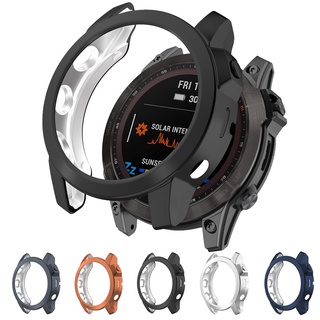 สําหรับ Garmin fenix 7 7X 7S ไพลิน ชุบพลังงานแสงอาทิตย์ TPU เคสนิ่ม ป้องกัน ฝาครอบ กันชน กรอบนาฬิกา กันกระแทก เคสป้องกัน