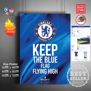 สติกเกอร์โปสเตอร์ติดผนัง ลายฟุตบอล KEEP THE FLAG FLYING HIGH Chelsea FC สําหรับตกแต่งบ้าน