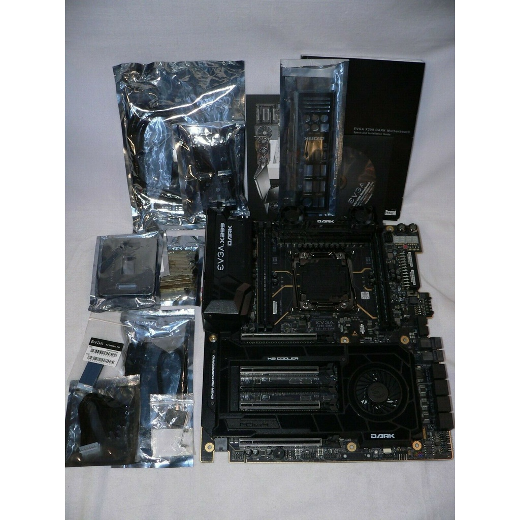 EVGA X299 Dark LGA2066 DDR4 M.2 USB3.1 Type-C Motherboard สำหรับงานตัดต่อวีดีโอ สามดี การขุด CHIA ใช