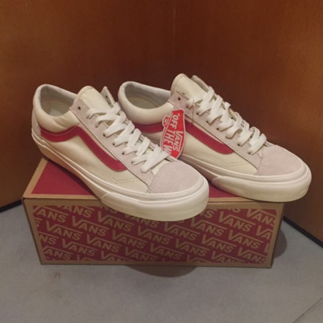 Skool Style36 Marshmallow USA Old :สีขาวแถบแดง [🔥ใส่โค้ดNEWPRGลด200฿][ส่งฟรี+กล่อง]Vans