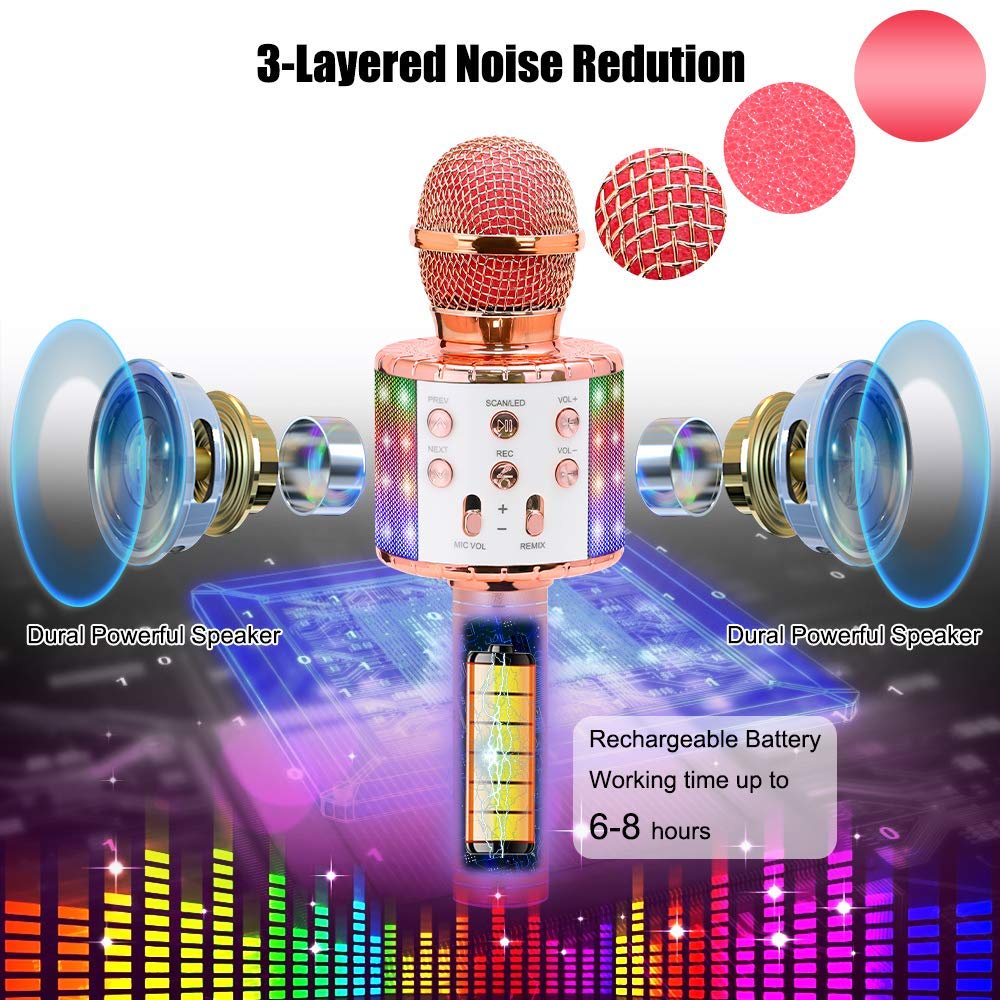 Microphone Karaoké OB03729 - Haut-Parleur Portable Pour Chanter Et S'Amuser