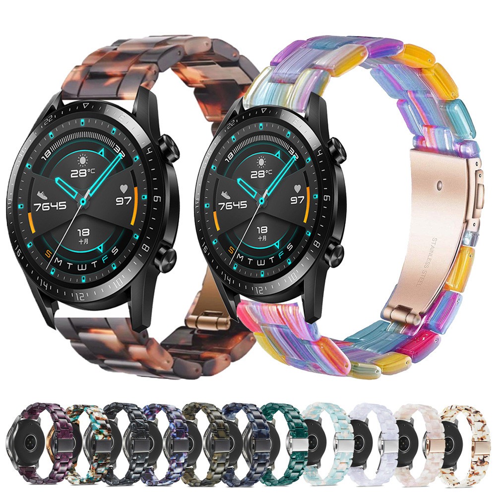 สายนาฬิกาเรซินสําหรับเปลี่ยนสําหรับ Huawei Watch GT GT2 GT3 SE GT4 GT5 GT6 Pro 46mm 42mm 43mm GT2e