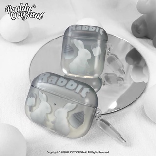 (Pre-order) เคสหูฟังไร้สาย Airpods สีเทาลายกระต่าย Gray Rabbit จากแบรนด์ Buddy Original