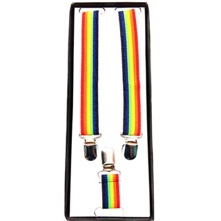 สายเอี๊ยมลายริ้วสีสันสดใสแฟชั่นเครื่องแต่งกายsuspenders