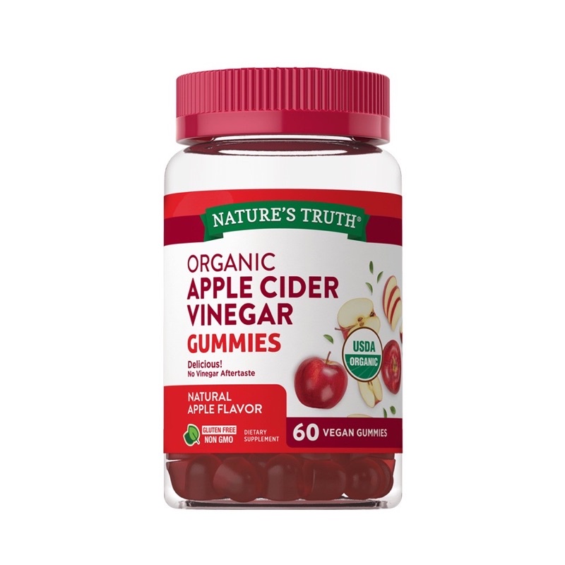 Nature’s Truth Organic Apple Cider Vinegar Gummies บรรจุ 60 เม็ด น้ำส้มสายชูหมักจากแอปเปิ้ล