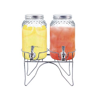 โถจ่ายน้ำคู่ 3 ล. ฐานสีเงิน/Double water tank 3 l. Silver base