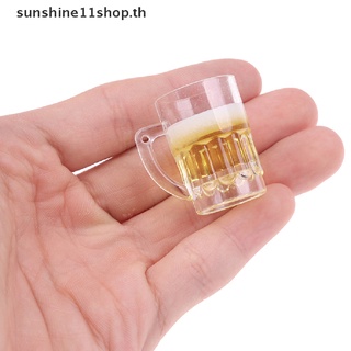 Sunshop โมเดลแก้วเบียร์จิ๋ว ขนาด 1/12 1/6 สําหรับตกแต่งบ้านตุ๊กตา 2 ชิ้น