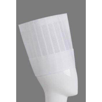 หมวกกุ๊กกระดาษ หมวกเชฟเรย่อน สีขาว ขนาด สูง 23 ซม. (ราคาต่อใบ ) paper chef hat