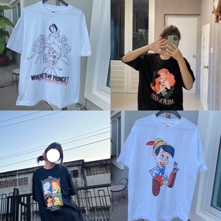 ✨พร้อมส่ง✨เสื้อยืดoversized พิมลายการ์ตูนเจ้าหญิงDisney🍎