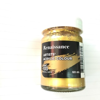 สีอะคริลิค renaissance acrylic สีทอง 60ml.