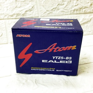 ATOM แบตเตอรี่แห้ง VTZ5 12V 5 แอมป์ สำหรับรถมอเตอร์ไซค์ (Wave/Dream สตาร์ทมือ)