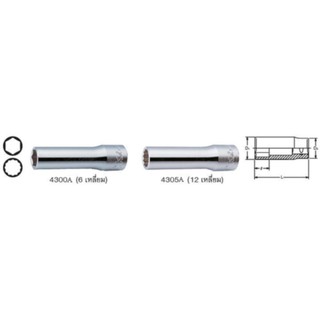 KOKEN 4300A-31/32ลูกบ๊อกยาว1/2"-6P-31/32"