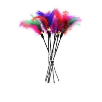 Thai.th ไม้ตกแมว ไม่ล่อแมว ของเล่นแมว รุ่น ขนนกหลายสี มีกระดิ่ง สินค้าพร้อมส่ง  BF-107 thumbnail 3