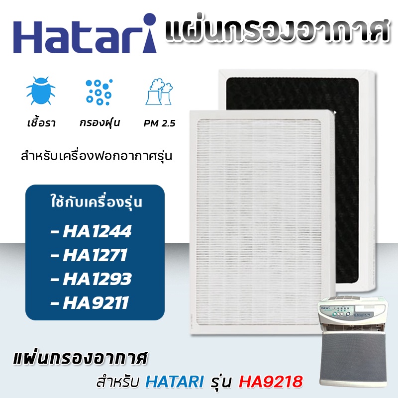 แผ่นกรองอากาศ Hepa Filter เครื่องฟอกอากาศ HATARI HA1244 , HA1271 , HA1293 , HA9211 (อะไหล่เทียบ) แทนแผ่นกรอง HA9218