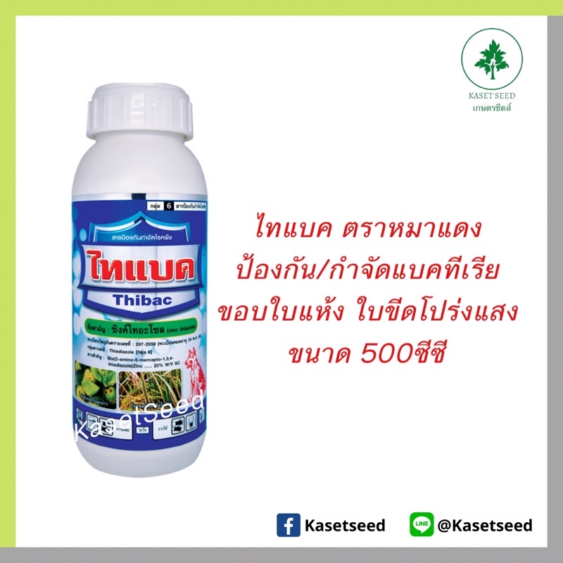 ไทแบค หมาแดง 500ซีซี ซิงค์ไทอะโซล ป้องกันกำจัดแบคทีเรีย ขอบใบแห้ง ใบขีดโปร่งแสง แคงเกอร์