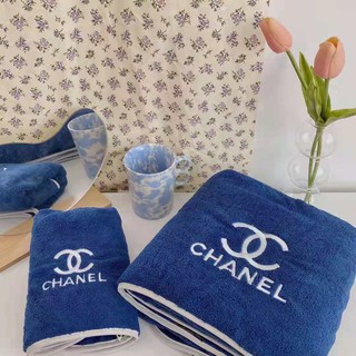 CHANEL ชุดผ้าขนหนู (เช็ดผม35x75cm.+เช็ดตัว70x140cm.)ผ้าเช็ดตัว ผ้าขนหนู ผ้าเช็ดตัวใหญ่ขนฟูหนานุ่มมาก เกรดAAA