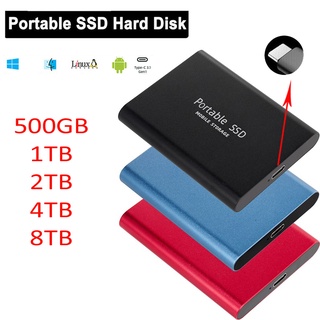 ฮาร์ดไดรฟ์ 1Tb / 2Tb / 4Tb / 8Tb ความจุขนาดใหญ่แบบพกพา Usb 3.1S ฮาร์ดดิสก์ภายนอก