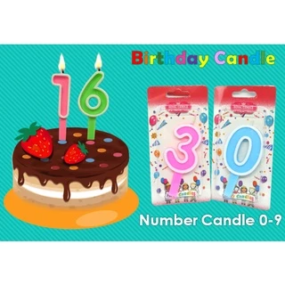 Number candles เทียนตัวเลขสีพาสเทล (1 เเพ็คบรรจุ 10 ชิ้น/เลข)