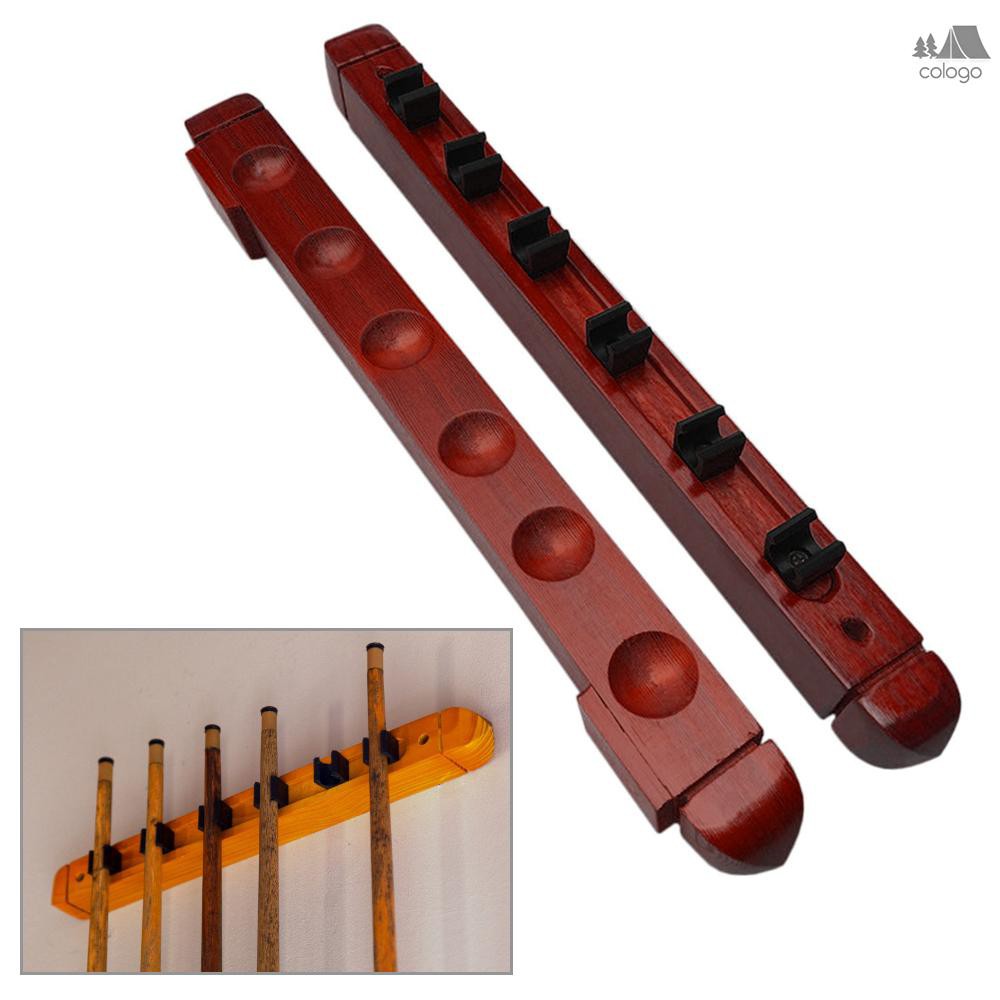 6 Cue Wall Mount Wood Cue Rack Billiard Wall Rack Hardwood Cue Sticks   01675d03f03bff02a210903838df9ac5