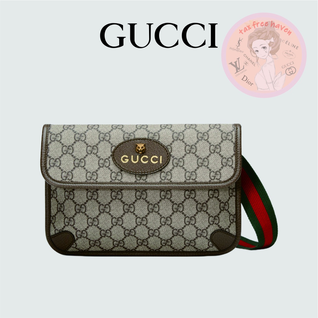 Shopee ถูกที่สุด 🔥100% ของแท้ 🎁 แบรนด์ใหม่ Gucci GG Supreme ผ้าใบเอวกระเป๋า - ขายดีที่สุด