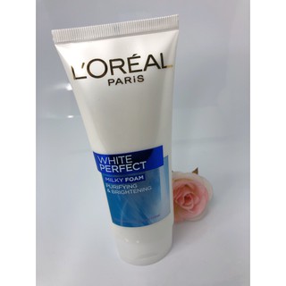 🔥ถูกที่สุด🔥โฟมล้างหน้า ลอรีอัล ไวท์ เพอร์เฟ็คท์ มิลค์กี้ 100มล LOREAL White Perfect Milky Foam