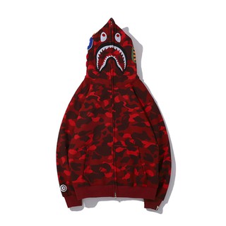 BAPE  red camouflage hooded sweater