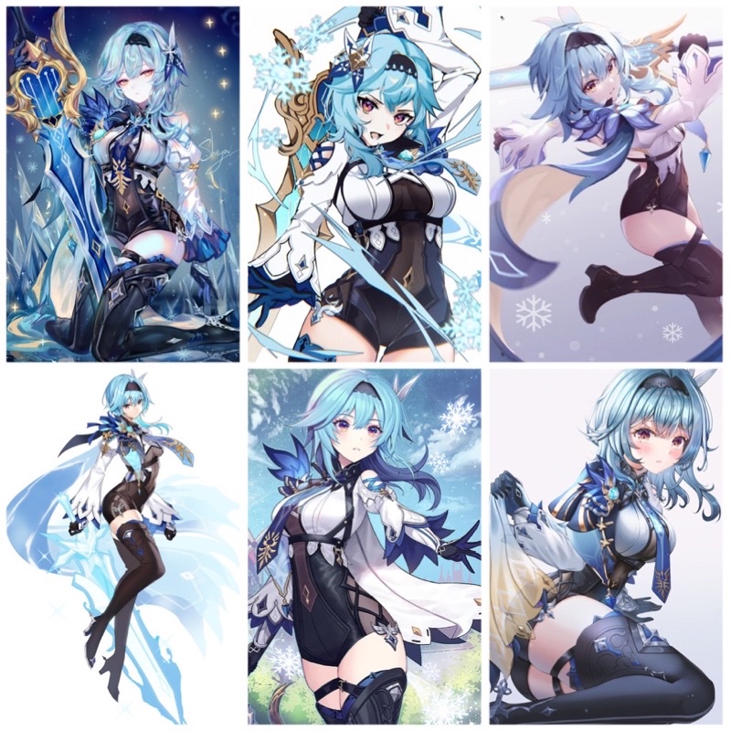 Eula genshin impact แขวนภาพ 6 แผงที่แตกต่างกัน/ Eula genshin impact Eula โปสเตอร์