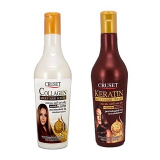 ครูเซ็ท เคราติน มิลค์กี้ แฮร์ เซรั่ม Cruset Keratin *Milky* Hair Serum 200ml. (ขวดน้ำตาลฝาทอง) ผมทำสี ทำเคมี แห้งเสีย