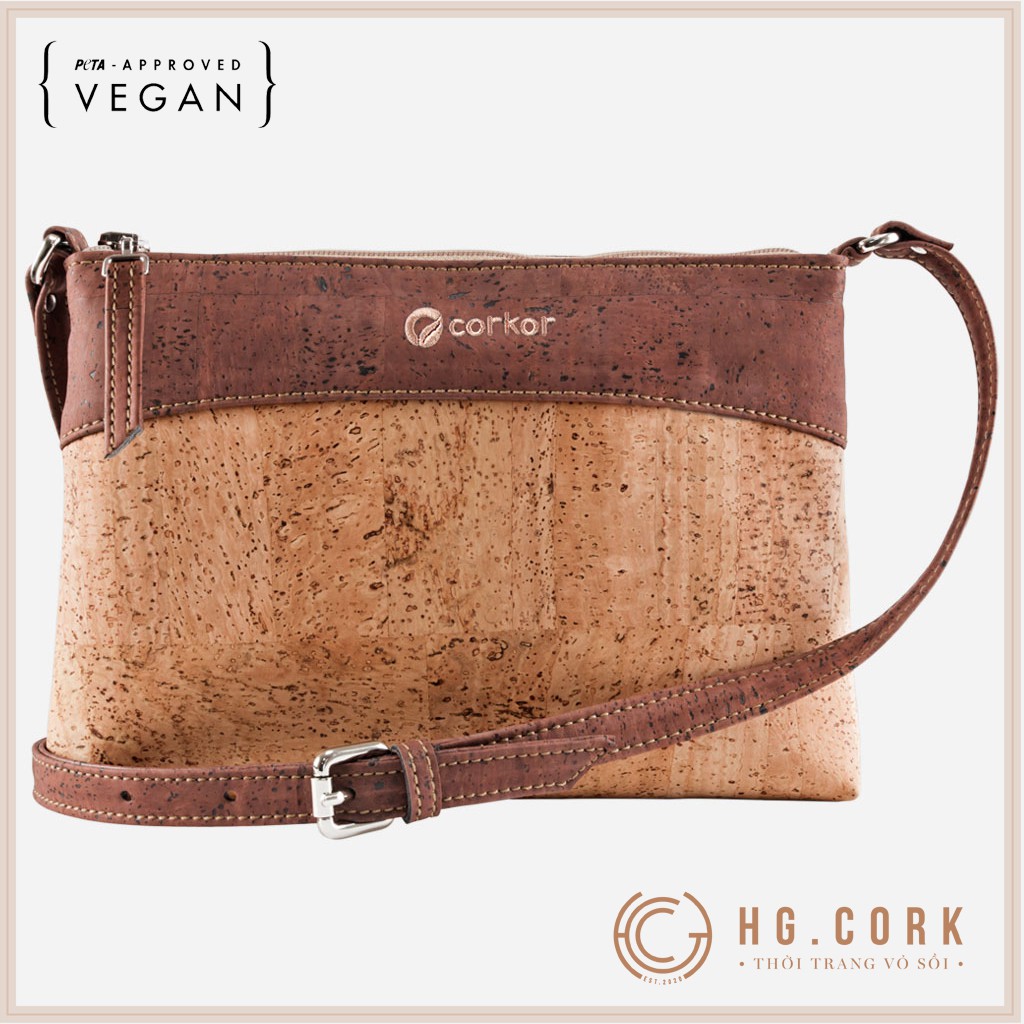 HGCork CK158 กระเป๋าสะพายข้างผู้หญิงคุณภาพสูงนําเข้าจากโปรตุเกส | กระเป๋าสะพายข้างวีแกน กันน้ํา