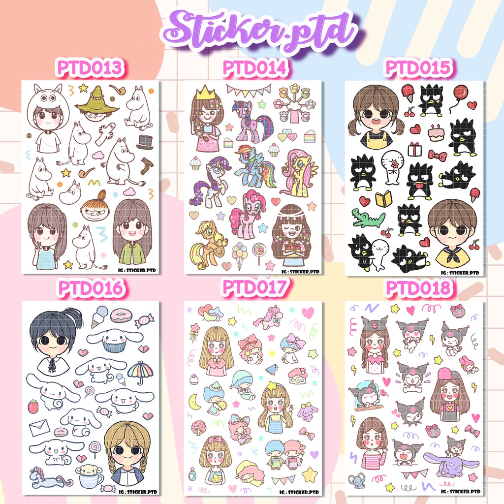 สติ๊กเกอร์ รหัส PTD013-PTD024