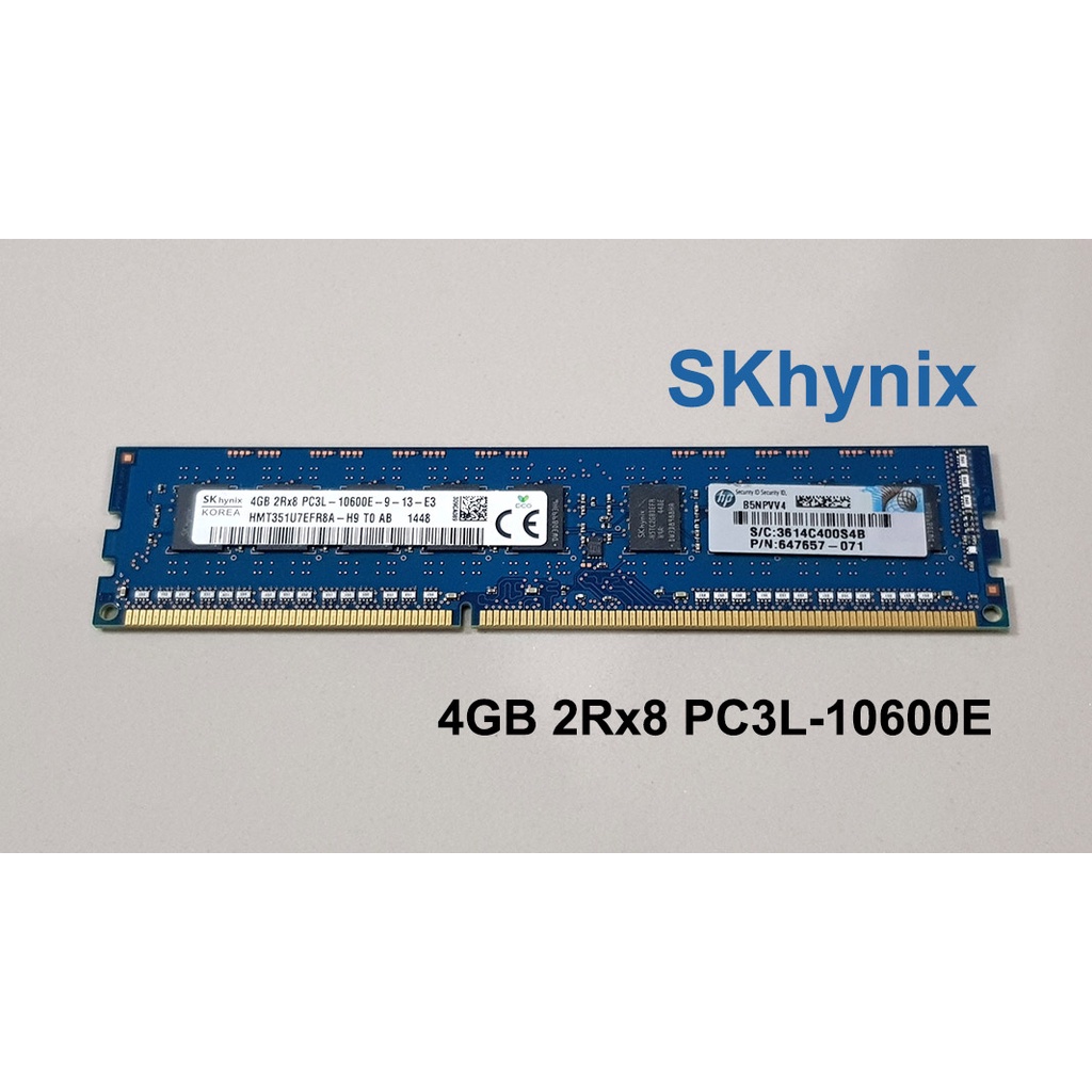 แรม 4GB 2Rx8 PC3L-10600E-9-12-E3 ยี่ห้อ SK hynix มือสอง ใส่บอร์ด X79 Workstation HP Z420 Z620 Dell T