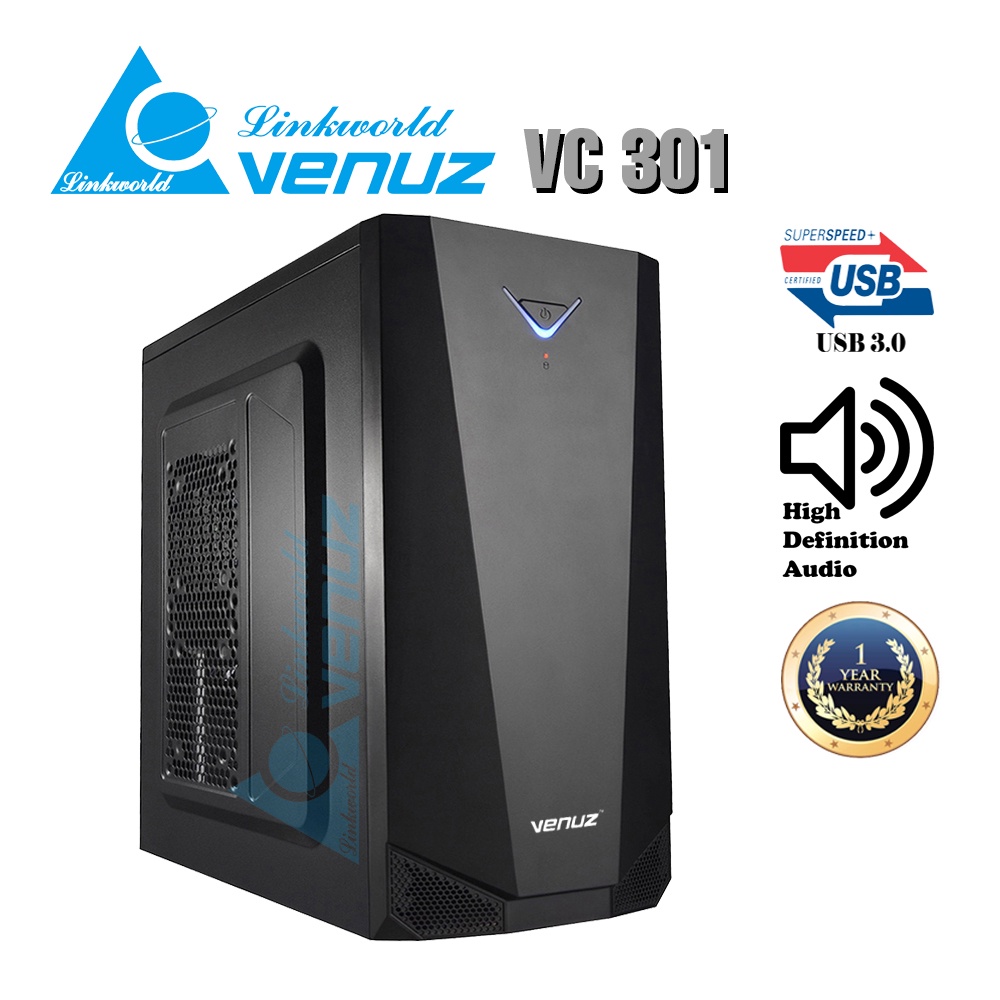 VENUZ ATX Computer Case VC301 – Black