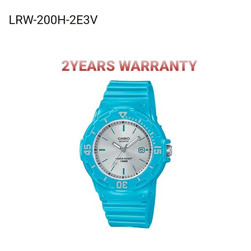 Casio นาฬิกาเด็ก LRW-200H-2E3 นาฬิกาข้อมือนักเรียนนาฬิกาสปอร์ตอะนาล็อก Jam budak Casio LRW-200H LRW2