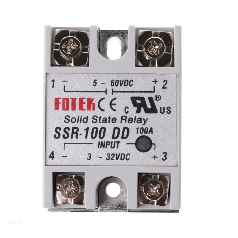 Bonjour SSR-100 DD Solid State Relay Module 100A 3-32V DC Input  5-60V DC Output Relay