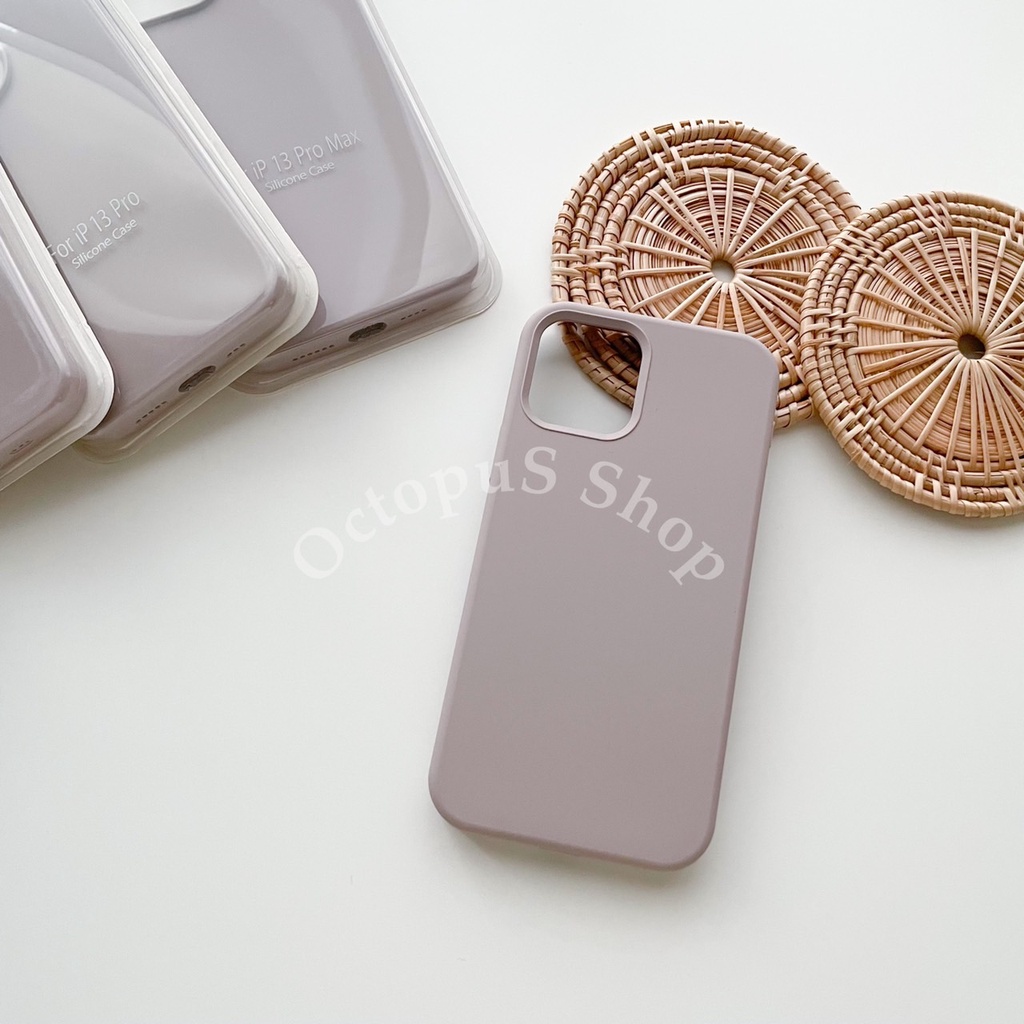 (สีเทาม่วง) เคสซิลิโคนสีล้วน เคสไม่มีโลโก้ เนื้อซิลิโคน บุกำมะหยี่ ลบรอยปากกาได้ ***พร้อมส่ง 7-16 pro max***