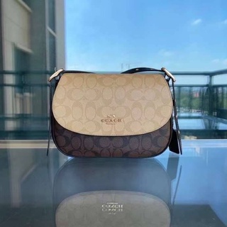 Coach CB898 Macie Saddle Bag In Blocked Signature Canvas