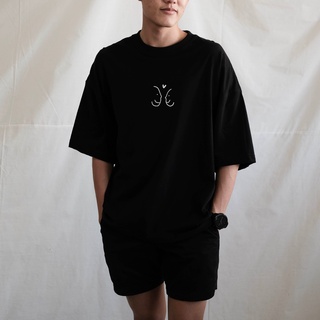 เสื้อยืดคอกลมเสื้อยืดโอเวอร์ไซส์ GURETO : Couple (Black)S-3XL