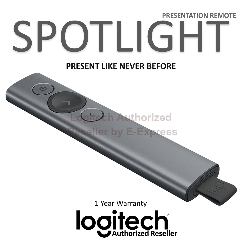 Logitech Spotlight Wireless Presenter Laser Pointer - Slate (สีเทา) ประกันศูนย์ 1ปี ของแท้