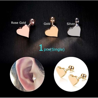 ต่างหูสแตนเลสรูปหัวใจ Tragus 1 ชิ้น