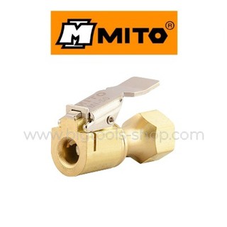 MITO : หัวเติมลม แบบสั้น มีล็อค หัวเติมลมทองเหลือง เกลียวในขนาด 1/4" PF (MI-50)