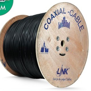 LINK CB-0106APWA 500 เมตร สาย RG6 Shield 95% ภายนอก มีไฟ สำหรับงานกล้องวงจรปิด CCTV