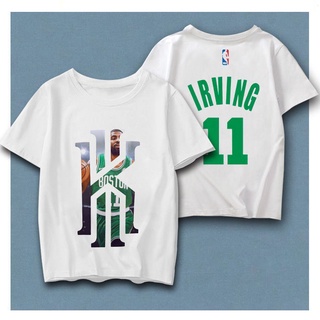 เสื้อยืดคอกลมʚɞ    Kyrie Irving No. 11 บาสเกตบอลเสื้อผ้า Celtics custom เสื้อแขนสั้นเสื้อยืดผู้ชายและผู้หญิงกีฬาเสื้อผ้า